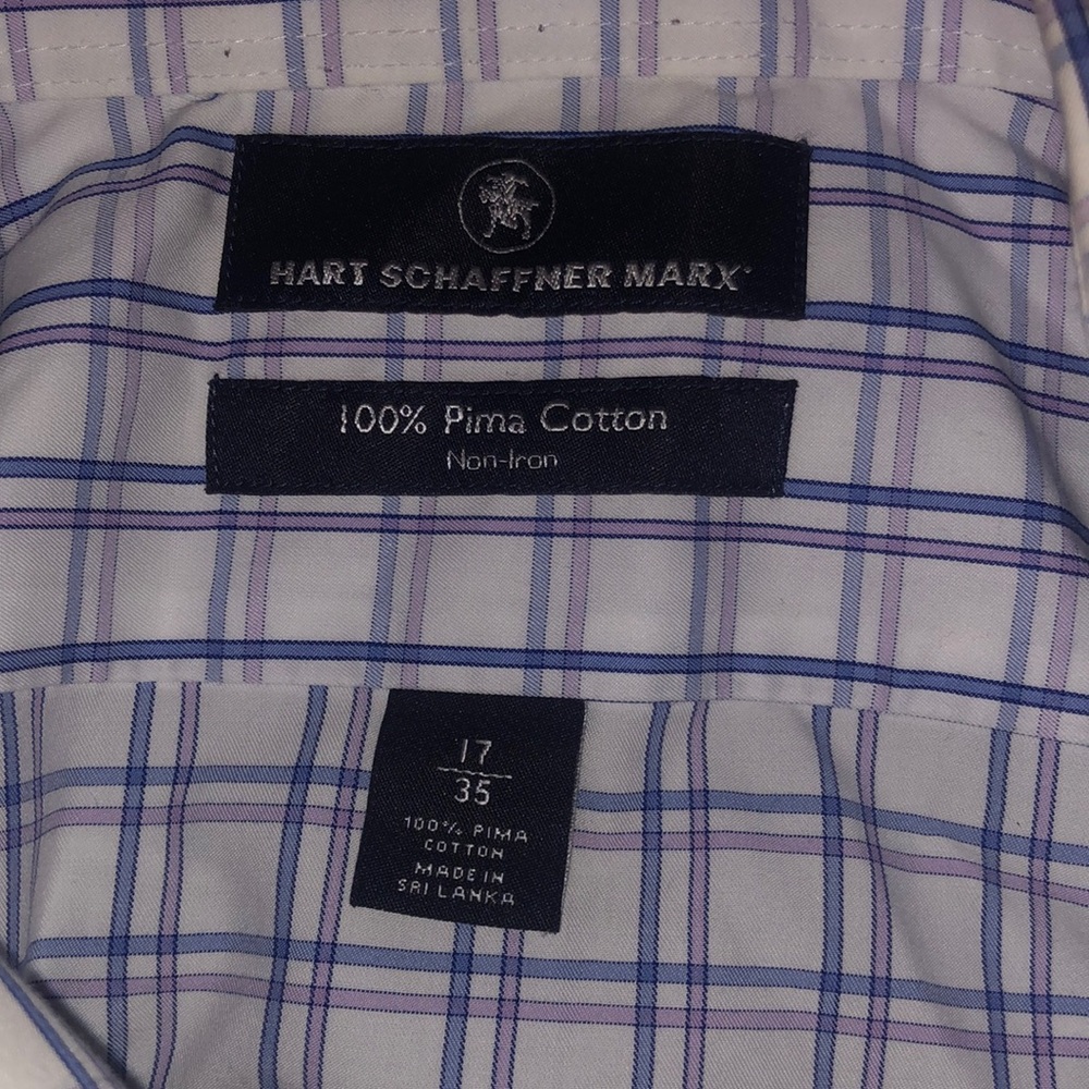Hart Schaffer Marx long sleeve no iron dress shirt